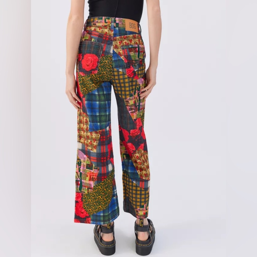 NWT Urban Outfitters BDG High & Wide Corduroy Printed Pants Sz 27 Z156